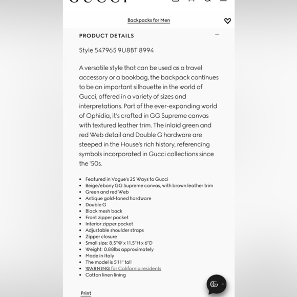 Gucci Ophidia Small Backpack ⭐️Brand NEW in original packaging still - Picture 4 of 8